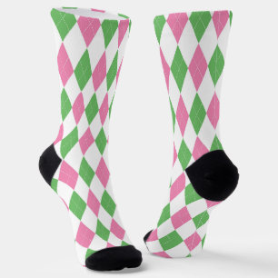 Damen-Golf-Liga Pink Grün Pink Grün Argyle Socken