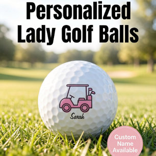 Damen-Golfwagen-Brustkrebsbewusstsein Personalisie Golfball