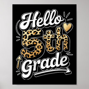Damen Hallo 5. Fünfte Klasse Leopard Lehrer Rücken Poster