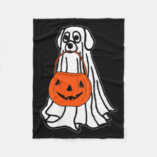 Damen Halloween-Geist-Hund V-Ausschnitt Fleecedecke