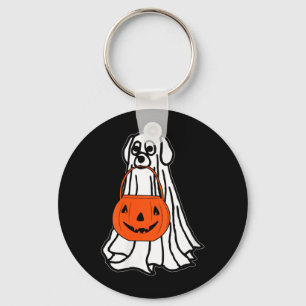 Damen Halloween-Geist-Hund V-Ausschnitt Schlüsselanhänger