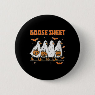 Damen Halloween Herbst Gans Blatt Geist Blumen Her Button