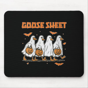 Damen Halloween Herbst Gans Blatt Geist Blumen Her Mousepad