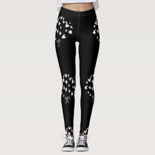 DAMEN-HEARTS-UND-SCHLEIFEN-LEGGINGS LEGGINGS