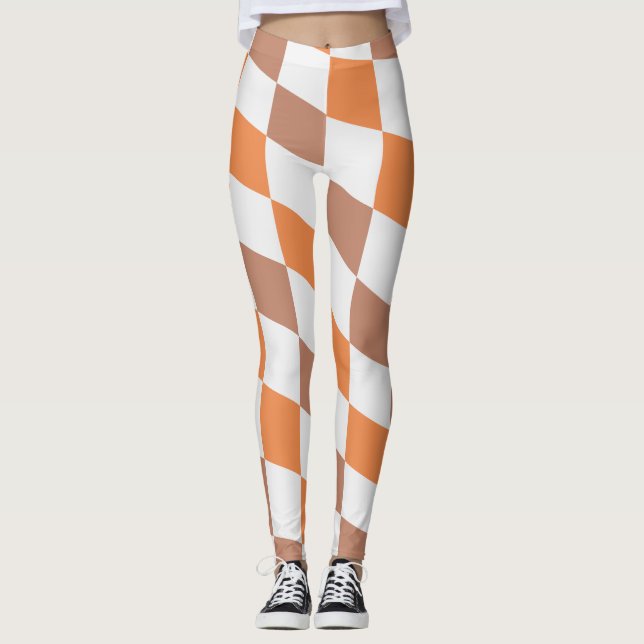 Damen Herbstmode Karierte Leggings (Vorderseite)