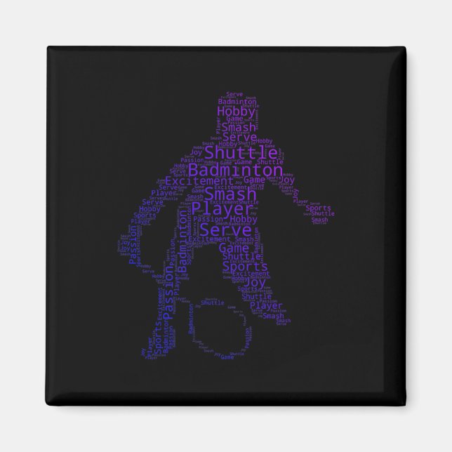 Damen Herren Squash Badminton Federball  Magnet (Vorne)