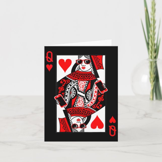 Damen Herzkönigin - Vintage Valentinstag C Karte (Vorderseite)
