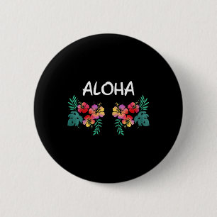 Damen Hibiskus Blumen Brust Hawaiian Aloha Hawa Button