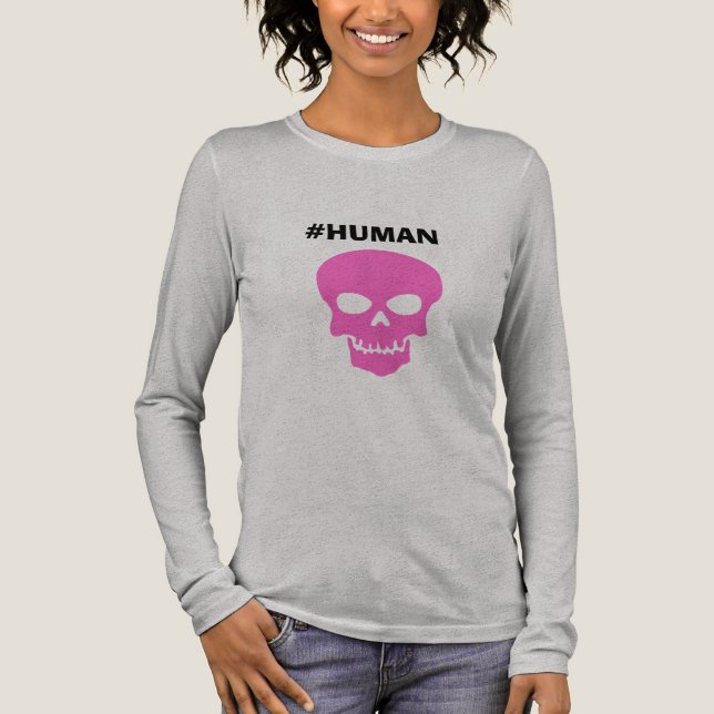 Damen #HUMAN Hemd Langarm Tri-Blend Shirt (Vorderseite)
