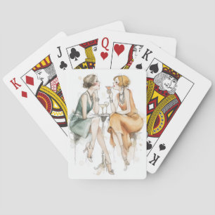 Damen im Stil der Flapper Spielkarten
