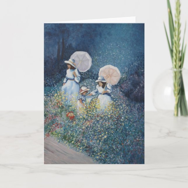 Damen in den Wildblumen Karte (Vorderseite)