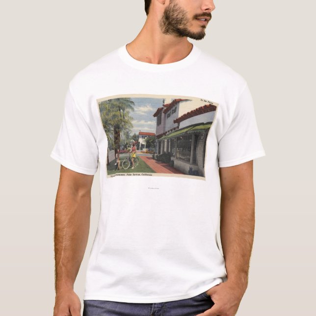 Damen in der Sommer-Abnutzung in der Piazza T-Shirt (Vorderseite)