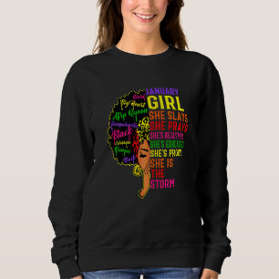 Damen Januar Girl She Slays & Prays Januar Bir Sweatshirt