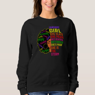 Damen Januar Girl She Slays & Prays Januar Bir Sweatshirt