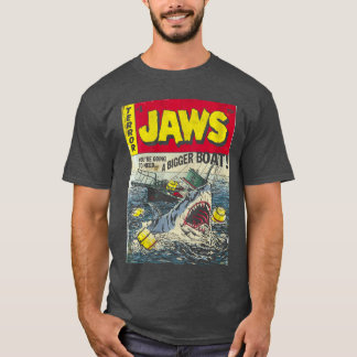 Damen Jaws Pulp Attack Comic-Cover VNeck Retro T-Shirt