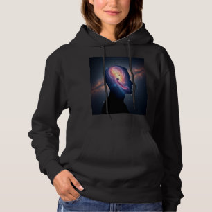 Damen Kosmische Galaxie Silhouette Pullover Kapuze