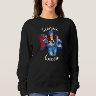 Damen kubanische Skorpion Königin von Kuba Flagge Sweatshirt
