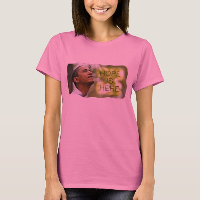 Damen-lang Sleeved Hoffnung ist hier T-Shirt (Vorderseite)