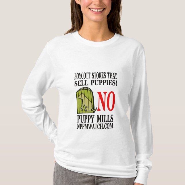 Damen-lange Hülse kein Welpe mahlt T - Shirt (Vorderseite)
