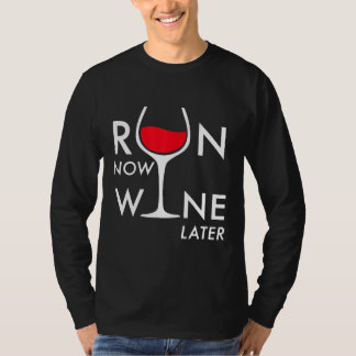 Damen Läufer T-Shirt Lauf Jetzt Wein Später Damen