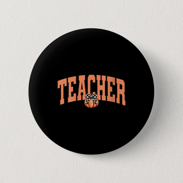Damen-Lehrer-Erntedankfest Herbst Halloween  Button (Vorderseite)