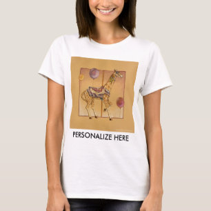 Damen Leicht T-Shirts - Karussell Giraffe