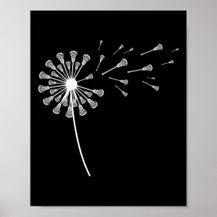 Damen Löwenzahn Lacrosse Stock Lax Kleidung Mädche Poster
