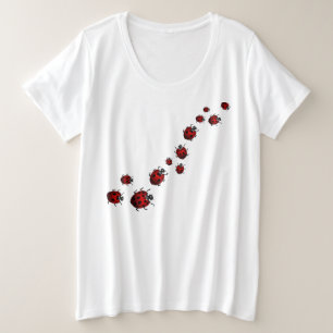 Damen Marienkäfer-Shirt Übergrößen Marienkäfer-Shi Große Größe T-Shirt