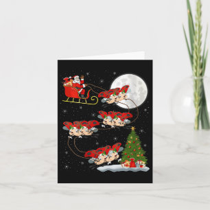 Damen Marienkäfer Weihnachtsmann Schlitten Fliegen Karte