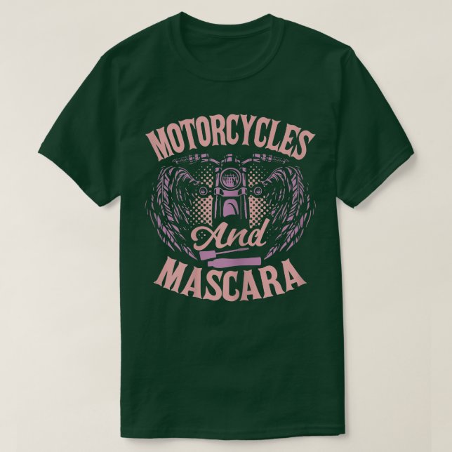 Damen mit Fahrrädern und Mascara-Biker 1424 T-Shirt (Design vorne)