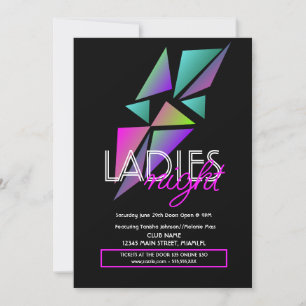Damen Nachtclub Bar Fraktal Flyer Einladung