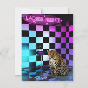 Damen Nachtclub Leopard Event Party Einladung