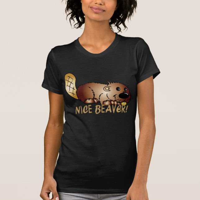 Damen-Nizza Biber-T-Shirt lustige T, niedlicher T-Shirt (Vorderseite)