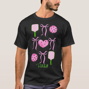Damen-pinkes Preppy-Pickleball-Shirt, das Mädchen T-Shirt