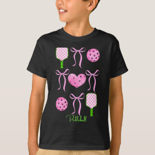 Damen-preppy-rosafarbenes Pickleball-Shirt Mädchen T-Shirt