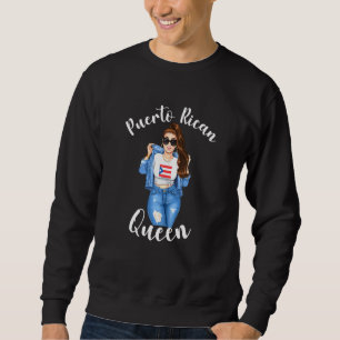 Damen Puerto-ricanische Königin Stolze mexikanisch Sweatshirt