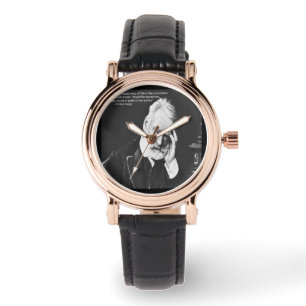Damen Quadrat Victor Hugo & Glück Zitat Uhr