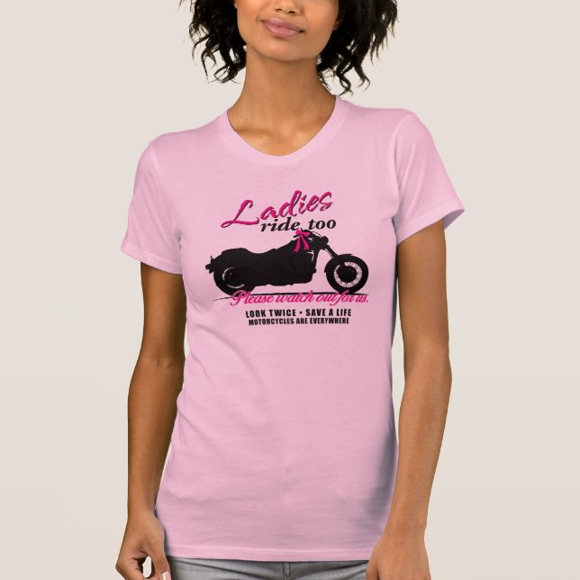 Damen reiten auch - Motorrad-Bewusstsein 2013 T-Shirt (Vorderseite)