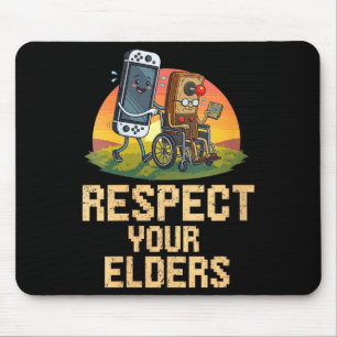 Damen Respektiert eure Älteren Lustiges Retro-Gami Mousepad