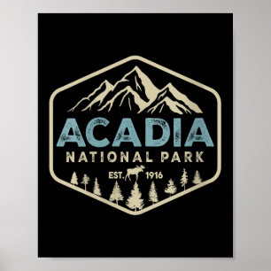 Damen Retro Acadia Nationalpark Berge Natur Poster