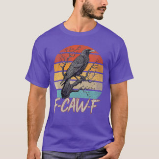 Damen Retro awF Lustiger Krähe Vogel Grunge Design T-Shirt