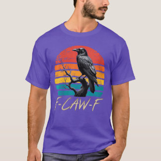 Damen Retro awF Schwarz Vogel Krähe Lustig Krähe V T-Shirt