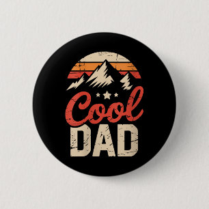 Damen Retro Cool Dad Camping Lustig Outdoor Wander Button