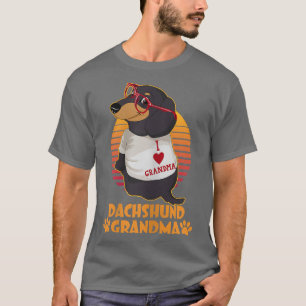 Damen Retro-Dachshund-Oma Wiener Dog Vintage  T-Shirt