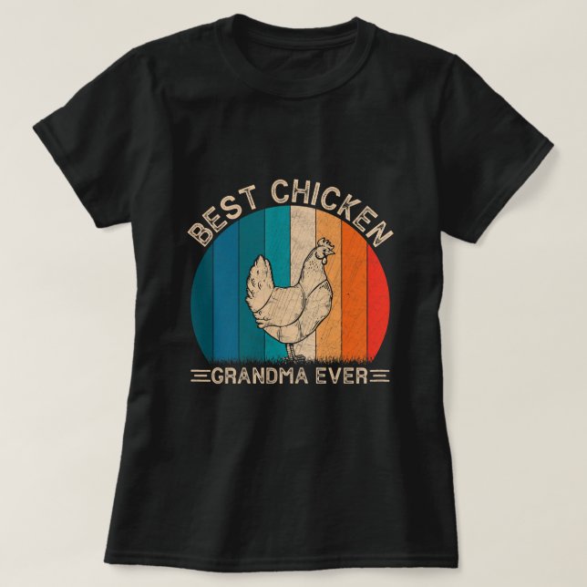 Damen Retro Hühnerdesign für Großmutter Funny Moth T-Shirt (Design vorne)