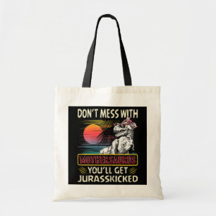 Damen Retro Mothersaurus Dinosaurierliebhaber Vint Tragetasche
