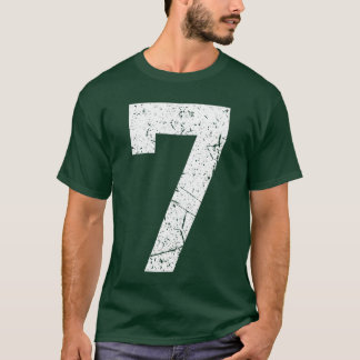 Damen Retro Nummer 7 Sport Weiß Nummer V-Ausschnit T-Shirt