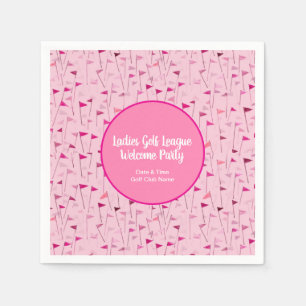 Damen-Rosa-Golf-Flagge-Papier-Servietten Serviette