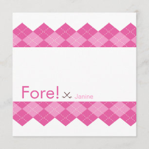Damen-rosa Golf-Party-Duschen-Raute Einladung