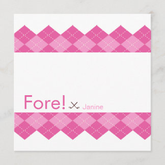 Damen-rosa Golf-Party-Duschen-Raute Einladung